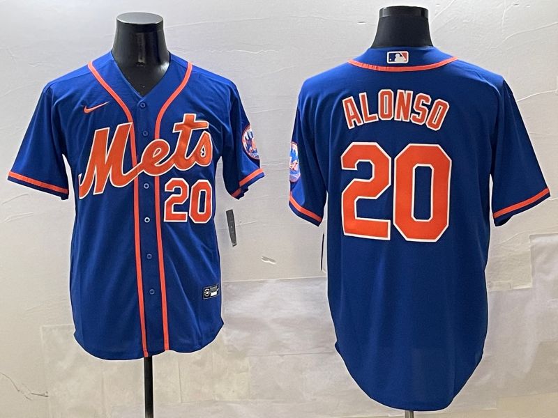 Men New York Mets #20 Alonso Blue Game 2025 Nike MLB Jersey style 10->baltimore orioles->MLB Jersey